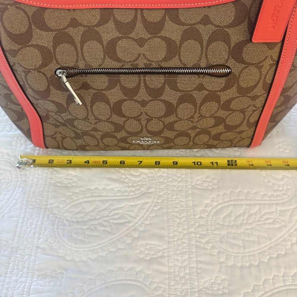 Coach No B2391-C6232 Kristy Shoulder Handbag - Khaki signature - Tangerine - Picture 14 of 15